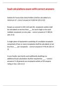 load calculations exam with correct answers