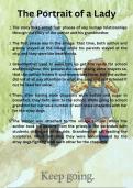 The Portrait of a Lady Summary - English&comma; Hornbill&comma; HS 1st year