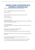 BIOS251 EXAM 2 QUESTIONS WITH CORRRECT ANSWERS 2025