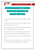 CR101B Introduction to Collision Repair Exam Questions and Answers 100&percnt; Pass