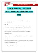 DISBURSING TEST 1 REVIEW QUESTIONS AND ANSWERS 100&percnt; PASS