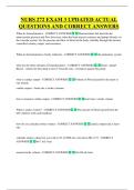 NURS 272 EXAM 3 UPDATED ACTUAL  QUESTIONS AND CORRECT ANSWERS 