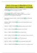 CMAN 272 Exam 2 UPDATED ACTUAL  QUESTIONS AND CORRECT ANSWERS 