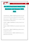 Ent 4412 Final Exam Study Guide Questions and Answers 100&percnt; Pass