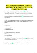 FAA 107 Commercial Drone Pilot Exam  Study Guide ACTUAL QUESTIONS AND  CORRECT ANSWERS 