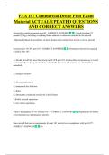 FAA 107 Commercial Drone Pilot Exam  Material ACTUAL UPDATED QUESTIONS  AND CORRECT ANSWERS