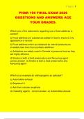 PHAR 100 FINAL EXAM 2026  QUESTIONS AND ANSWERS&vert; ACE  YOUR GRADES&period; 