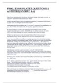 FINAL EXAM PILATES QUESTIONS & ANSWERS(SCORED A+)