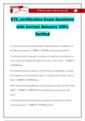ETC certification Exam Questions with Correct Answers 100&percnt; Verified