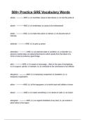 500&plus; Practice GRE Vocabulary Words Questions & ANSWERS &lpar;A&plus; GRADED 100&percnt; VERIFIED&rpar;&vert; 2025&sol;2026