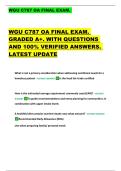 WGU C787 OA FINAL EXAM&period;   WGU C787 OA FINAL EXAM&period;  GRADED A&plus;&period; WITH QUESTIONS  AND 100&percnt; VERIFIED ANSWERS&period;  LATEST UPDATE 