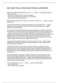 BIO 2300 FINAL EXAM QUESTIONS & ANSWERS