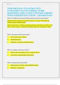 NURS 100 FINAL EXAM PRACTICE  FUNDAMENTALS OF NURSING GUIDE  QUESTIONS AND&vert; LATEST UPDATED VERSION  WITH VERIFIED SOLUTIONS - ASSURED PASS