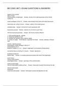 BIO 2300 UNIT 4 EXAM QUESTIONS & ANSWERS