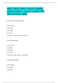 MED TECH TEST- STUDY GUIDE QUESTIONS & VALID COMPLETE SOLUTIONS 100&percnt;