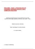 WGU D566 - TASK 1 &vert; PSYCHOLOGY OF LEARNING &vert; 2025&sol;2026 UPDATE &vert; WITH COMPLETE SOLUTION