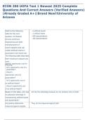 ECON 200 UOFA Test 1 Newest 2025 Complete    Questions And Correct Answers &lpar;Verified Answers&rpar;   &vert;Already Graded A&plus;&vert;&vert;Brand New&excl;&excl;University of   Arizona  