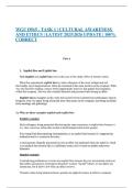 WGU D565 - TASK 1 &vert; CULTURAL AWARENESS AND ETHICS &vert; LATEST 2025&sol;2026 UPDATE &vert; 100&percnt; CORRECT