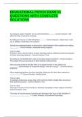 EDUCATIONAL PSYCH EXAM &num;1 QUESTIONS WITH COMPLETE SOLUTIONS