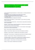 EDUCATIONAL PSYCHOLOGY AND MEASUREMENT EXAM 1 QUESTIONS WITH COMPLETE SOLUTIONS
