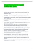 EDUCATIONAL PSYCHOLOGY CHAPTER 1- QUIZ 1 WITH VERIFIED ANSWERS &vert; GRADED A