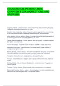 EDUCATIONAL PSYCHOLOGY CHAPTER 8 EXAM QUESTIONS AND ANSWERS