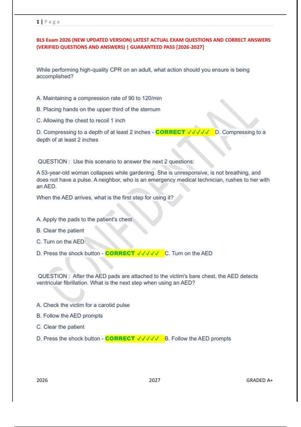 BLS Exam Study Guide 2025–2026 | Complete Review with Practice ...