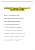 Complete WGU C214 Financial Management study guide for 2025. Covers financial statements, cash flows, NPV, IRR, WACC, CAPM, bonds, ratios, and corporate finance formulas with answers.