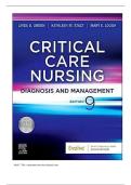 Critical Care Nursing&colon; Diagnosis and Management 9th Edition by Urden &ndash; Complete Study Guide & Test Bank with Practice Questions & Answers