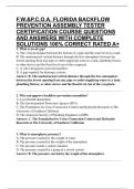 F&period;W&period;&P&period;C&period;O&period;A&period; FLORIDA BACKFLOW PREVENTION ASSEMBLY TESTER CERTIFICATION COURSE QUESTIONS AND ANSWERS WITH COMPLETE SOLUTIONS 100&percnt; CORRECT RATED A&plus;