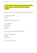 Frontier Airlines Emergency Procedures With complete solution RATED A&plus; NEW EDITION 100&percnt; VERIFIED CORRECT 