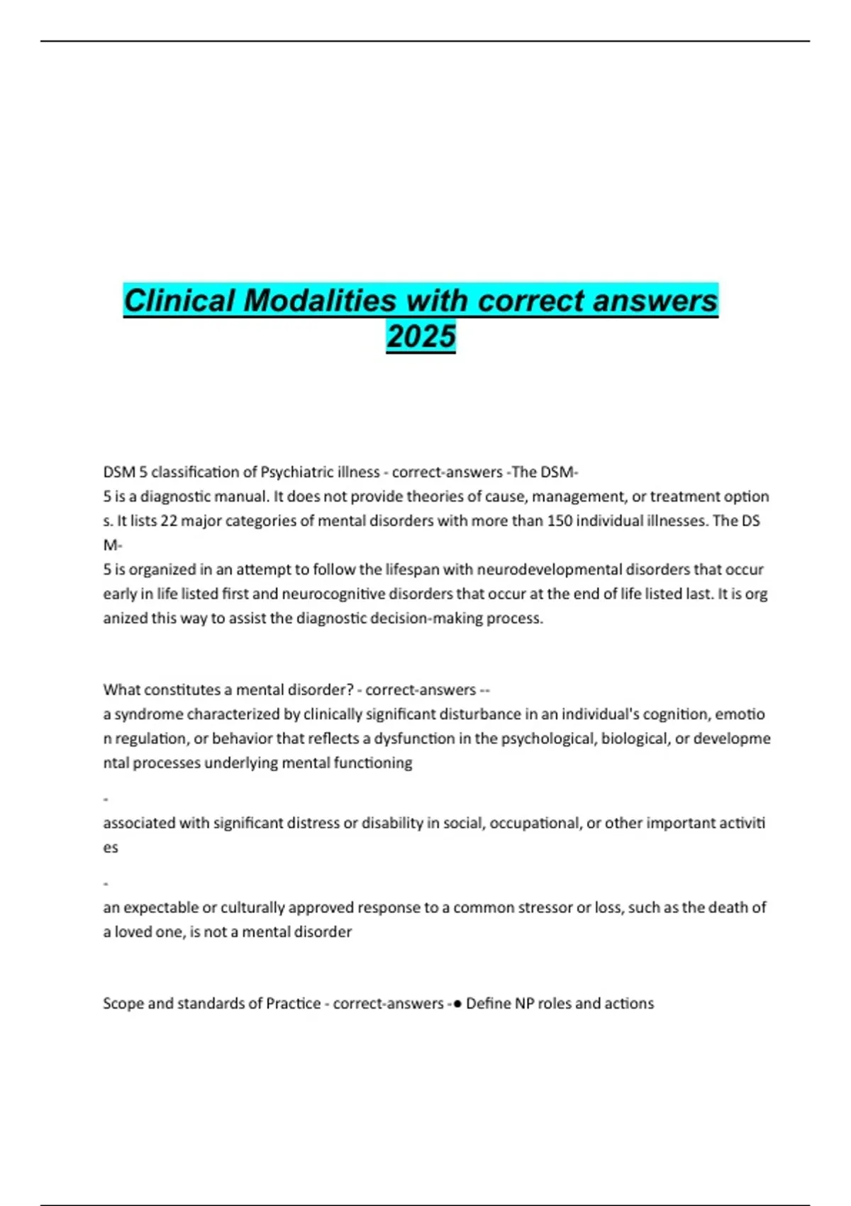 This document provides a full 2025 review of clinical modalities with ...