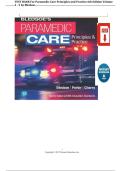 TEST BANK For Paramedic Care Principles and Practice 6th Edition Volume 1 - 5 by Bledsoe Complete All Chapters&excl; ALREADY RATED A&plus; 100&percnt; CORRECT ANSWERS