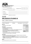 AQA GCSE 8063&sol;1 RELIGIOUS STUDIES B PAPER 1 Catholic Christianity &plus; MARK SCHEME MAY 2025