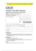 OCR - GCSE &lpar;9-1&rpar; Food Preparation and Nutrition - J309&sol;01 Food preparation and nutrition- June 2025 - Question Paper and Making Scheme Combined