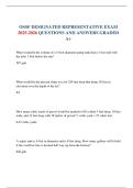 OSSF DESIGNATED REPRESENTATIVE EXAM 2025-2026 QUESTIONS AND ANSWERS GRADED A&plus;