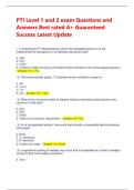 PTI Level 1 and 2 exam Questions and Answers Best rated A&plus; Guaranteed Success Latest Update