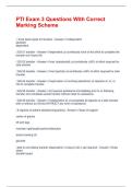 PTI Exam 3 Questions With Correct Marking Scheme