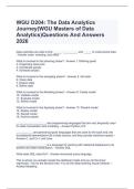 WGU D204 &ndash; The Data Analytics Journey &lpar;Master of Data Analytics&rpar; &ndash; Questions and Answers 2026