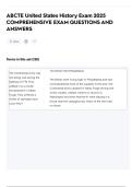 ABCTE United States History Exam 2025  COMPREHENSIVE EXAM QUESTIONS AND  ANSWERS