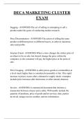 DECA MARKETING CLUSTER EXAM QUESTIONS AND ANSWERS 2026