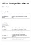 AHIMA CCS Exam Prep Questions and Answers