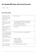 Air Canada SEP Exam with Correct Answers