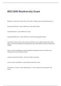 BSC1005 Biodiversity Exam Questions and Answers