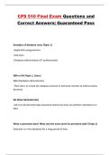 CPS 510 Final Exam Questions and Correct Answers Guaranteed Pass