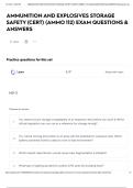 AMMUNITION AND EXPLOSIVES STORAGE  SAFETY &lpar;CERT&rpar; &lpar;AMMO 112&rpar; EXAM QUESTIONS &  ANSWERS