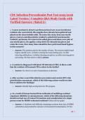 CDC Infection Preventionist Post Test 2025&sol;2026 Latest Version &vert; Complete Q&A Study Guide with Verified Answers &vert; Rated A&plus;