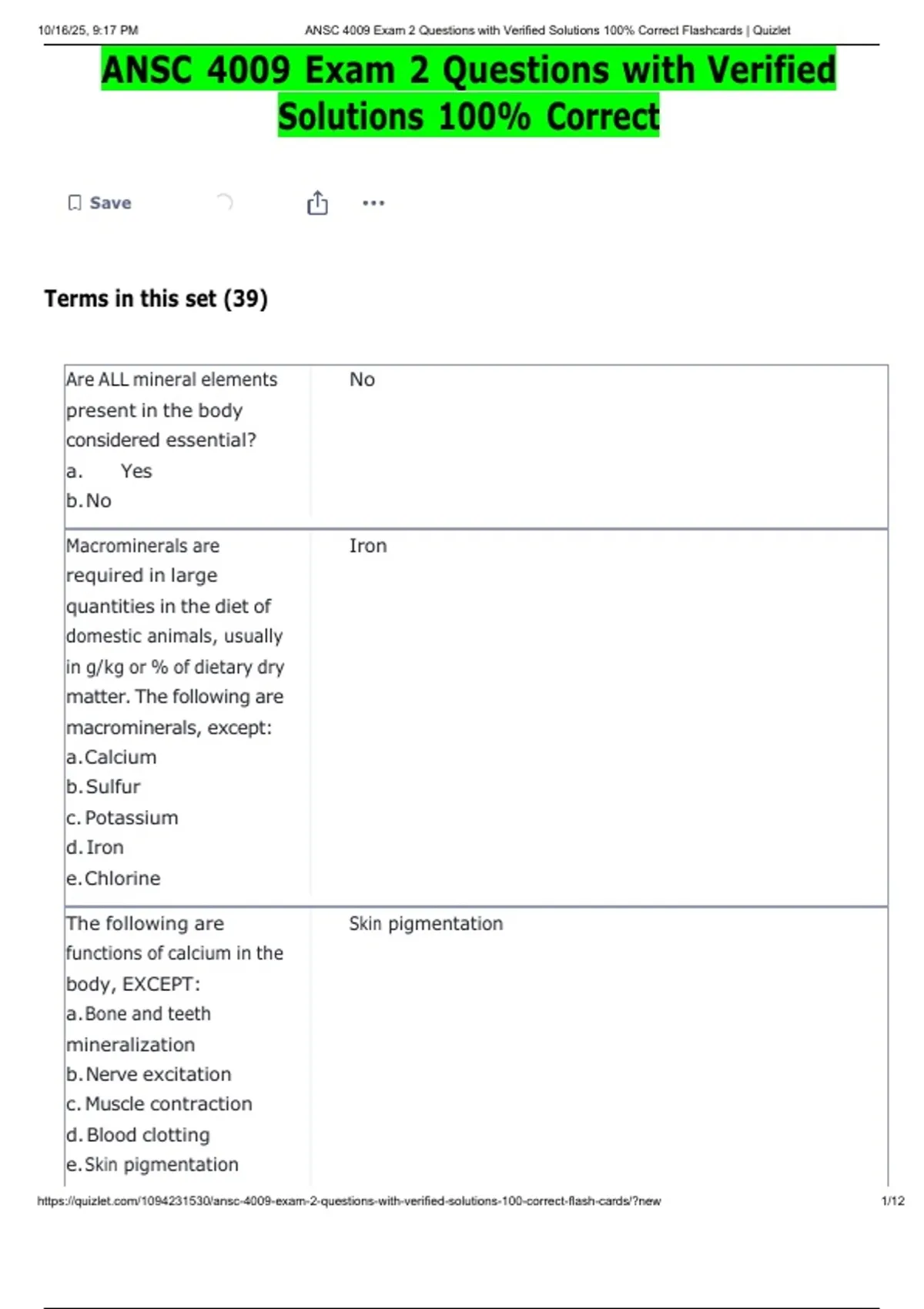 ANSC 4009 Exam 2 Questions with Verified Solutions 100% Correct - ANSC ...