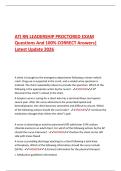 ATI RN LEADERSHIP PROCTORED EXAM  Questions And 100% CORRECT Answers|  Latest Update 2026 