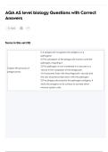 AQA AS level biology Questions with Correct  Answers